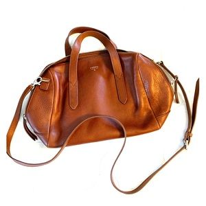 Great condition fossil leather Sydney satchel